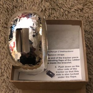 Silver Bangle for Fitbit Charge 2